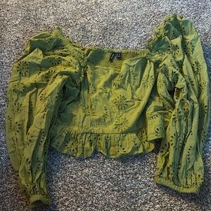 Veromoda XL green off the shoulder top